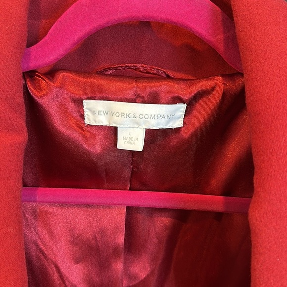 New York & Co red coat size L NWOT - Picture 2 of 3